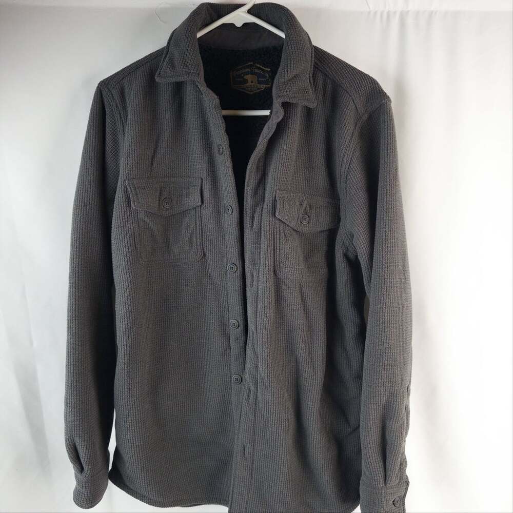 Freedom Foundry Teton Sherpa Fleece Shirt Jacket Charcoal Gray